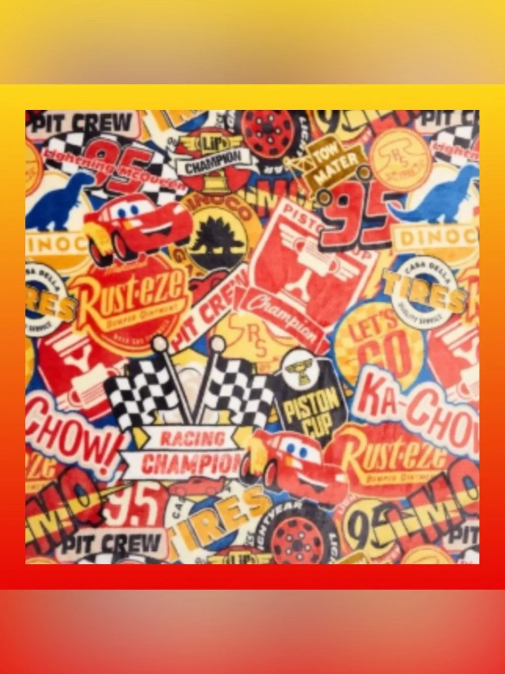 Lightning McQueen Retro Plush Blanket NWT